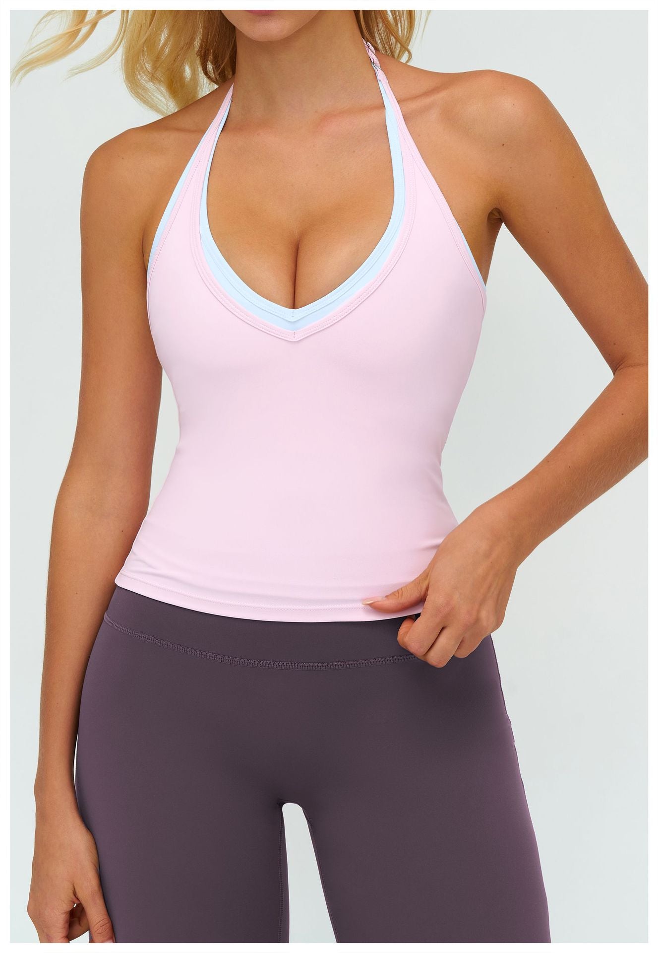 Brushed Vest V neck Halter