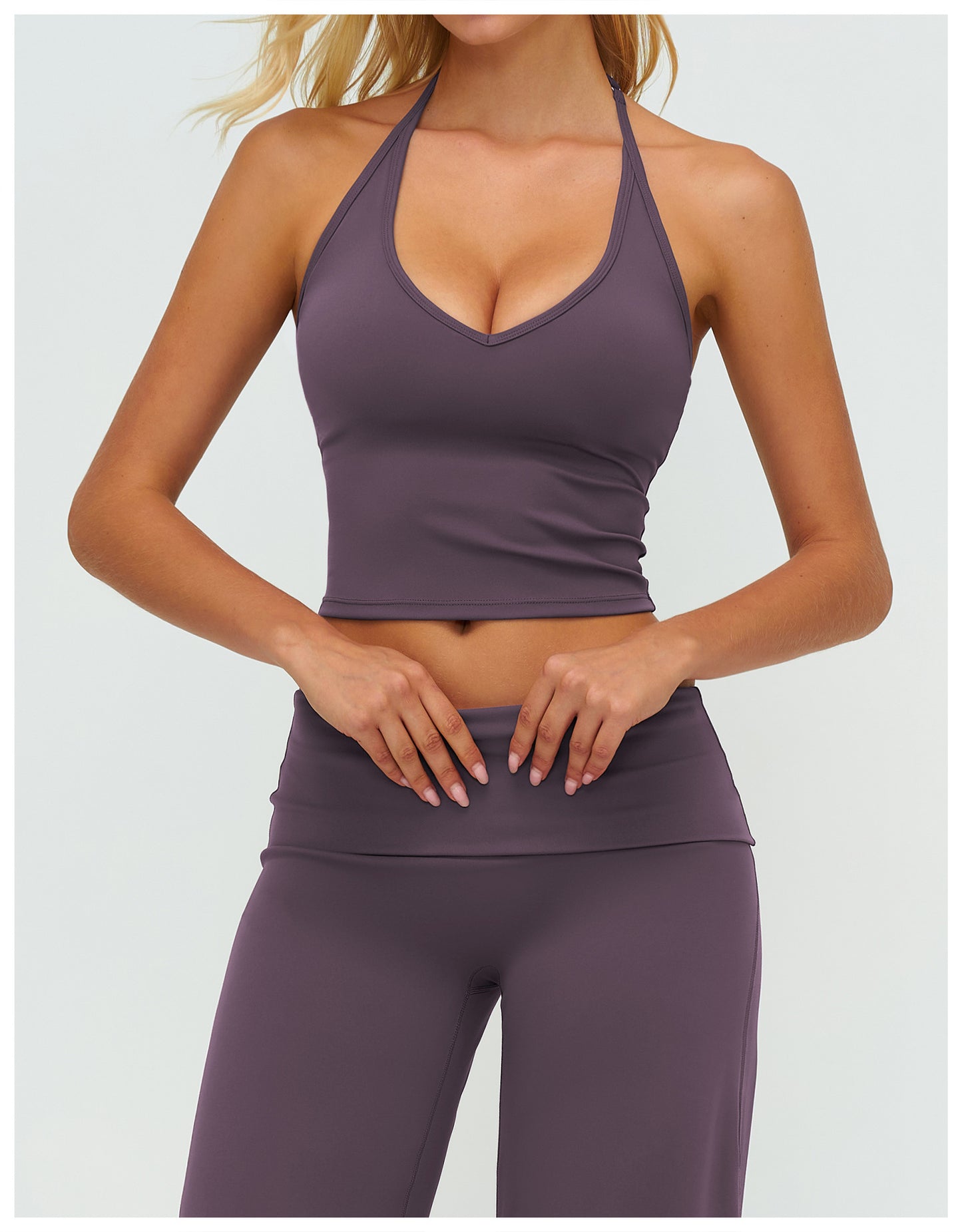 Brushed Vest V neck Halter