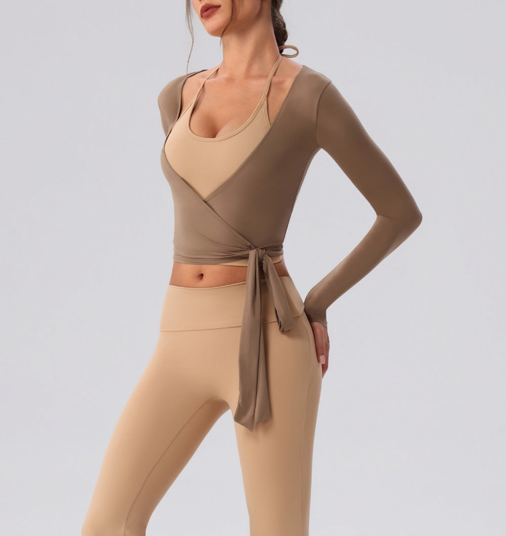 Long Sleeve Sexy Lace up V neck Runs Small)
