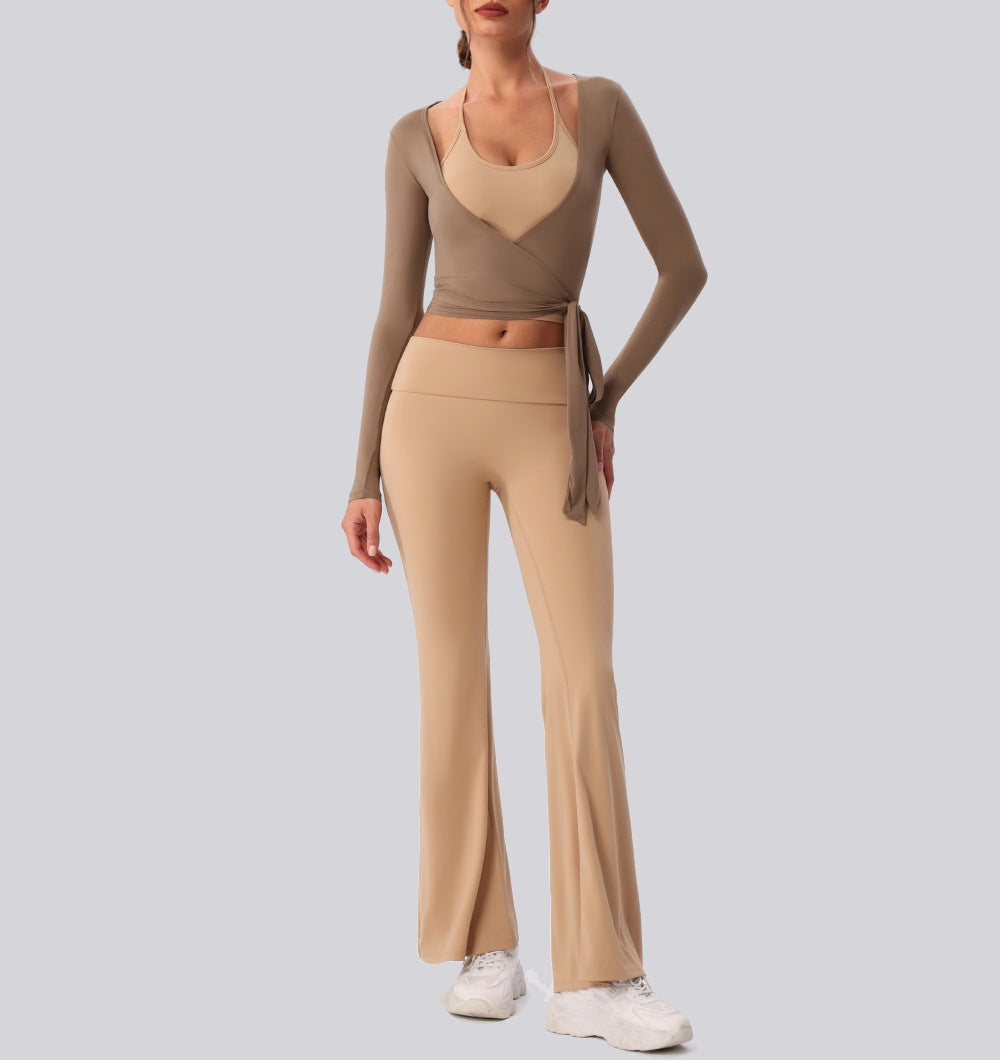 Long Sleeve Sexy Lace up V neck Runs Small)
