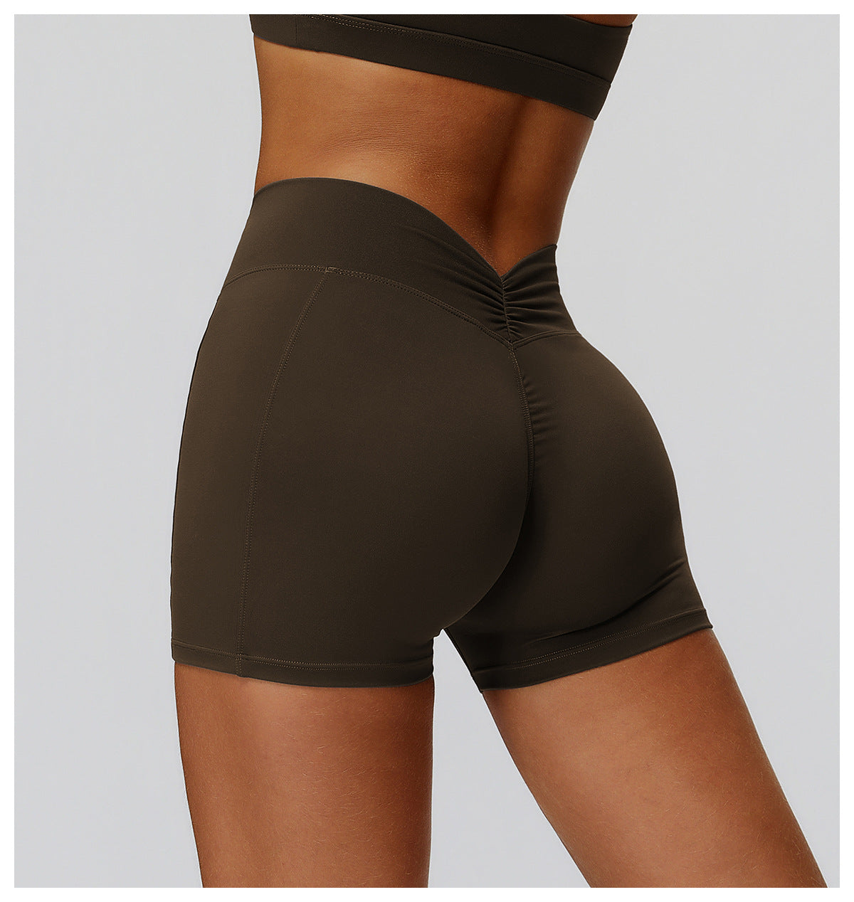 Brushed Yoga Shorts High Waist Pleated Slimming Tight Shorts Women Outdoor Running Sports Workout Clothes