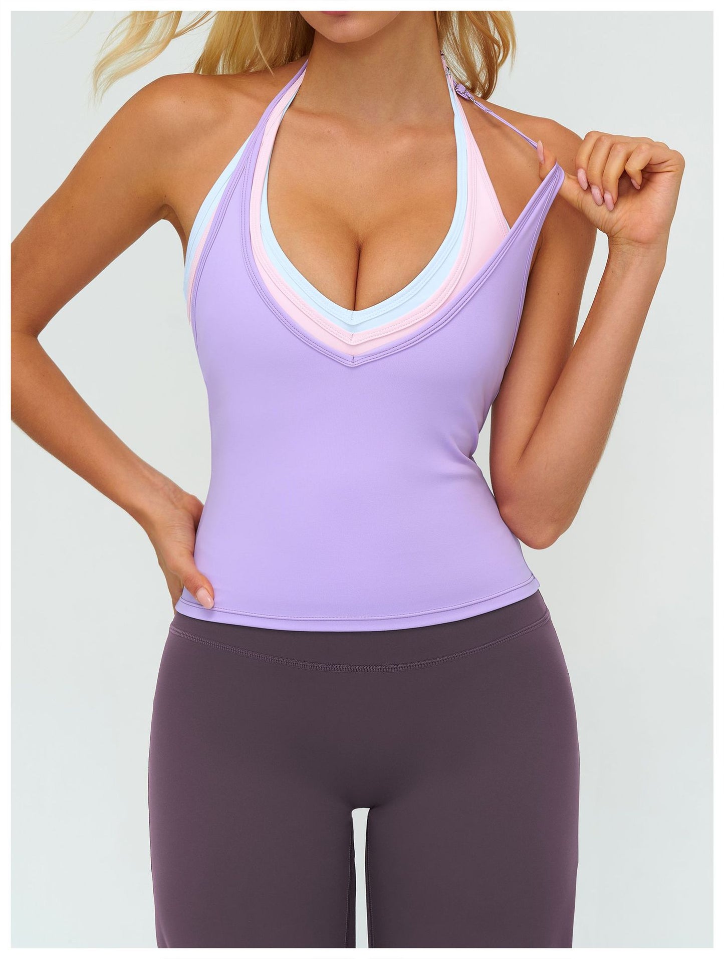 Brushed Vest V neck Halter