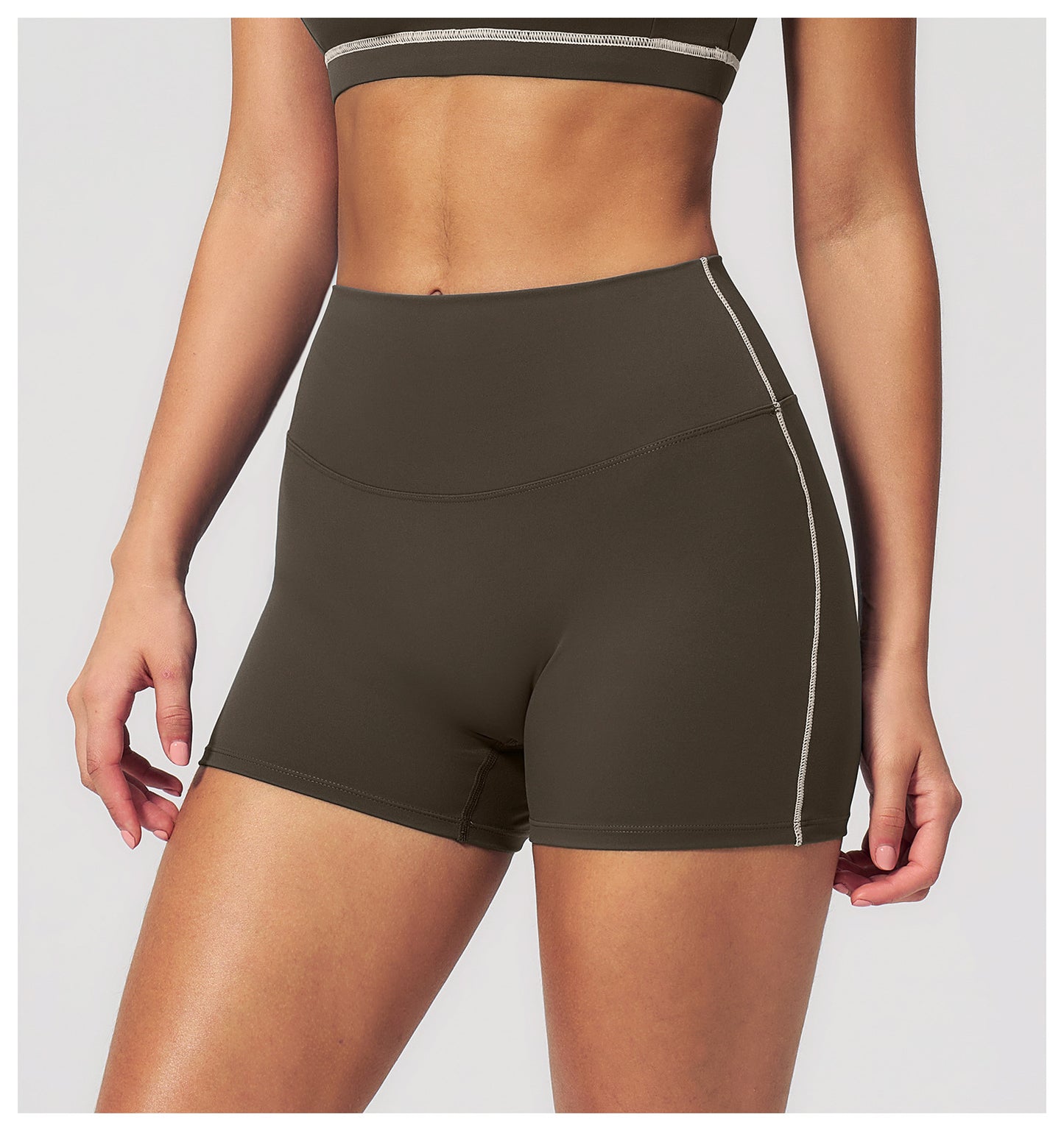 Sports Fitness Shorts Peach Hip Waist High Waist Stretch Tight Nude Feel Shorts Yoga Women