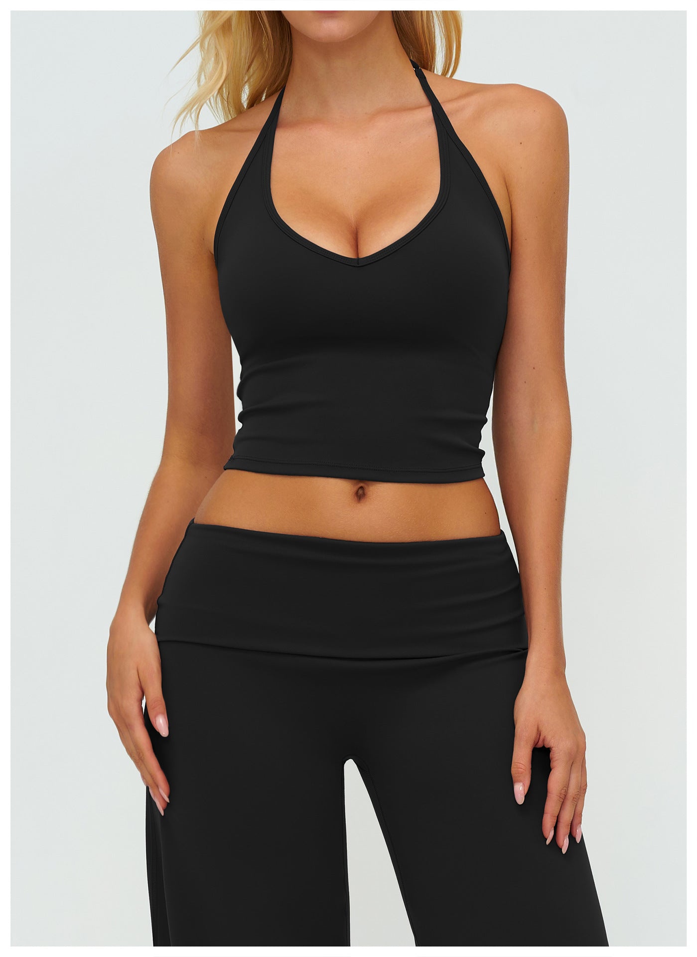 Brushed Vest V neck Halter