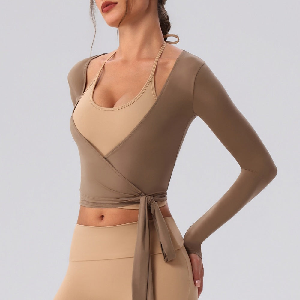 Long Sleeve Sexy Lace up V neck Runs Small)